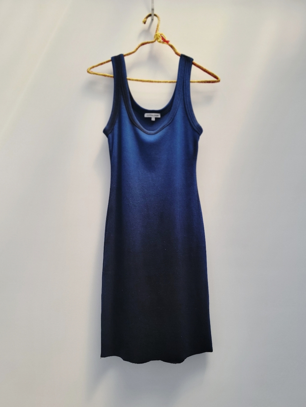Cotton Citizen Verona Blue Arctic Ribbed Tank Dress Size Small Black Ombre Edgy - Picture 16 of 16